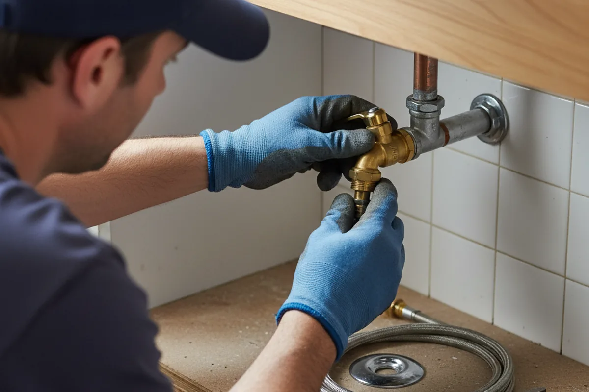Shutoff valve and fitting work during Emergency Plumbing in Portal